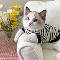 HKM-728019 Cozy Winter Stripe Vest for Small Pets - Cotton Sweater for Kittens and Puppies