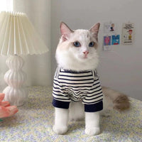 HKM-728019 Cozy Winter Stripe Vest for Small Pets - Cotton Sweater for Kittens and Puppies