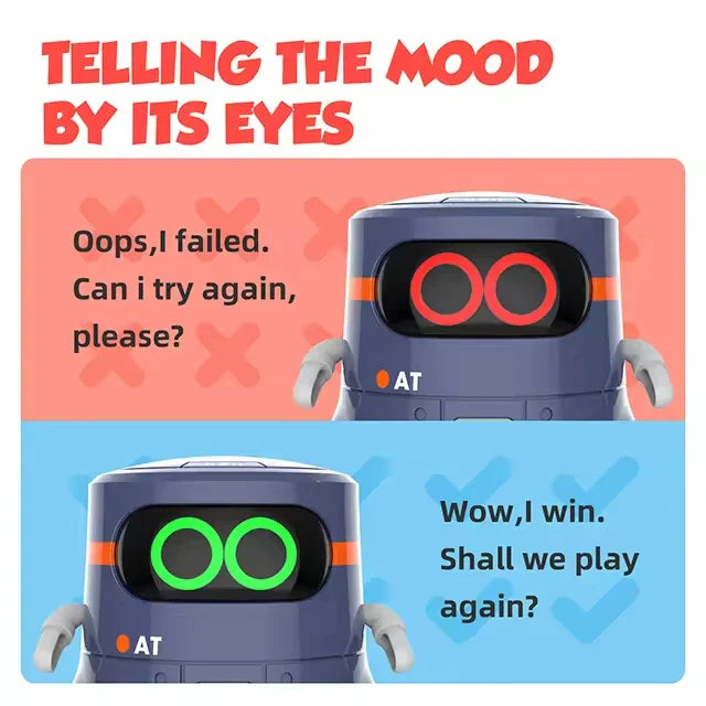 HKM-728019 Interactive Smart Educational Robot Toy with Touch-Sensitive Control and Sound Function for Kids
