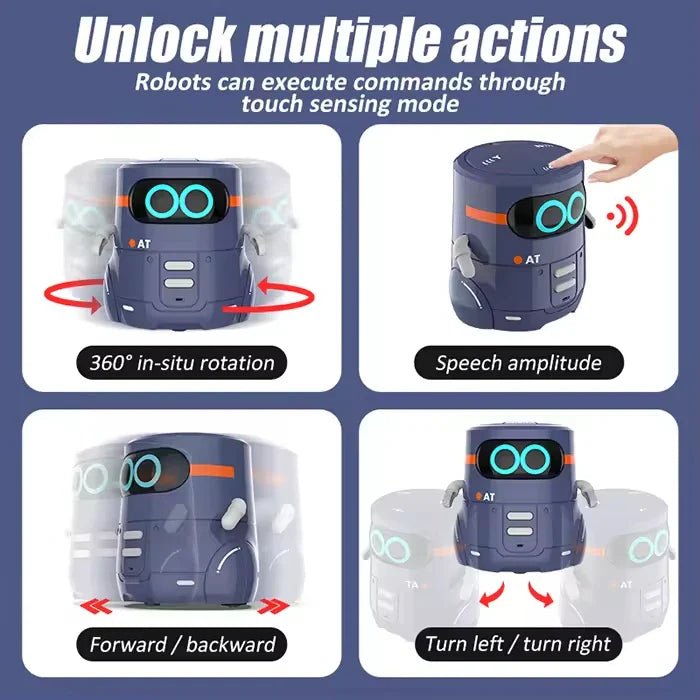 HKM-728019 Interactive Smart Educational Robot Toy with Touch-Sensitive Control and Sound Function for Kids