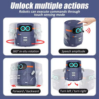 HKM-728019 Interactive Smart Educational Robot Toy with Touch-Sensitive Control and Sound Function for Kids