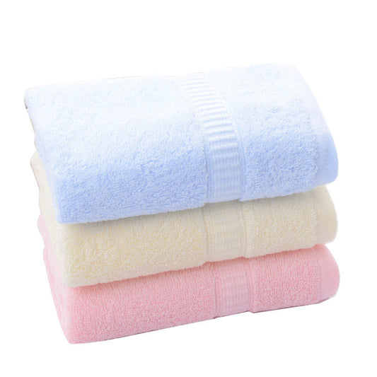 HKM-728019 Pure Cotton Towel in Blue, Pink, and Light Yellow - Soft and Absorbent