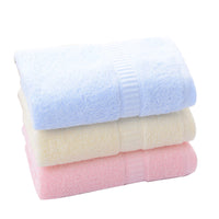 HKM-728019 Pure Cotton Towel in Blue, Pink, and Light Yellow - Soft and Absorbent