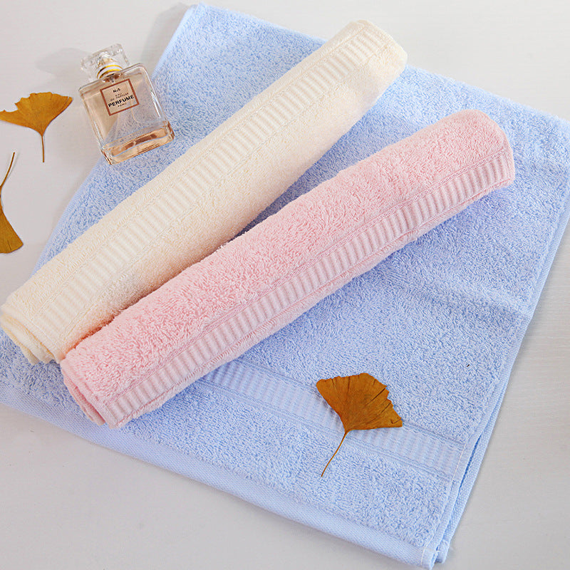 HKM-728019 Pure Cotton Towel in Blue, Pink, and Light Yellow - Soft and Absorbent
