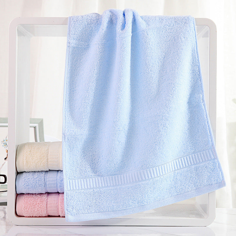 HKM-728019 Pure Cotton Towel in Blue, Pink, and Light Yellow - Soft and Absorbent