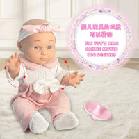 HKM-728275 12 Inch Realistic Newborn Baby Doll Set with Bottle and Comfort Blanket for Kids