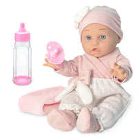 HKM-728275 12 Inch Realistic Newborn Baby Doll Set with Bottle and Comfort Blanket for Kids