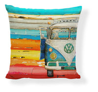 HKM-728275 Mediterranean Style Cartoon Car Oil Painting Ship Pillowcase Cover 45x45cm
