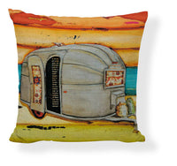 HKM-728275 Mediterranean Style Cartoon Car Oil Painting Ship Pillowcase Cover 45x45cm
