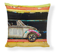 HKM-728275 Mediterranean Style Cartoon Car Oil Painting Ship Pillowcase Cover 45x45cm