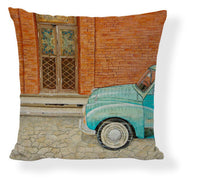 HKM-728275 Mediterranean Style Cartoon Car Oil Painting Ship Pillowcase Cover 45x45cm