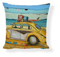 HKM-728275 Mediterranean Style Cartoon Car Oil Painting Ship Pillowcase Cover 45x45cm
