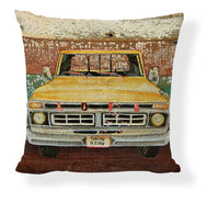 HKM-728275 Mediterranean Style Cartoon Car Oil Painting Ship Pillowcase Cover 45x45cm