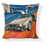 HKM-728275 Mediterranean Style Cartoon Car Oil Painting Ship Pillowcase Cover 45x45cm