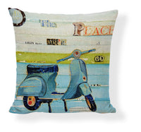 HKM-728275 Mediterranean Style Cartoon Car Oil Painting Ship Pillowcase Cover 45x45cm