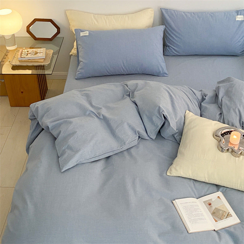 HKM-728723 Simple Cotton Washed Pillowcases - Reactive Dyed, 48x74 cm, Set of 2