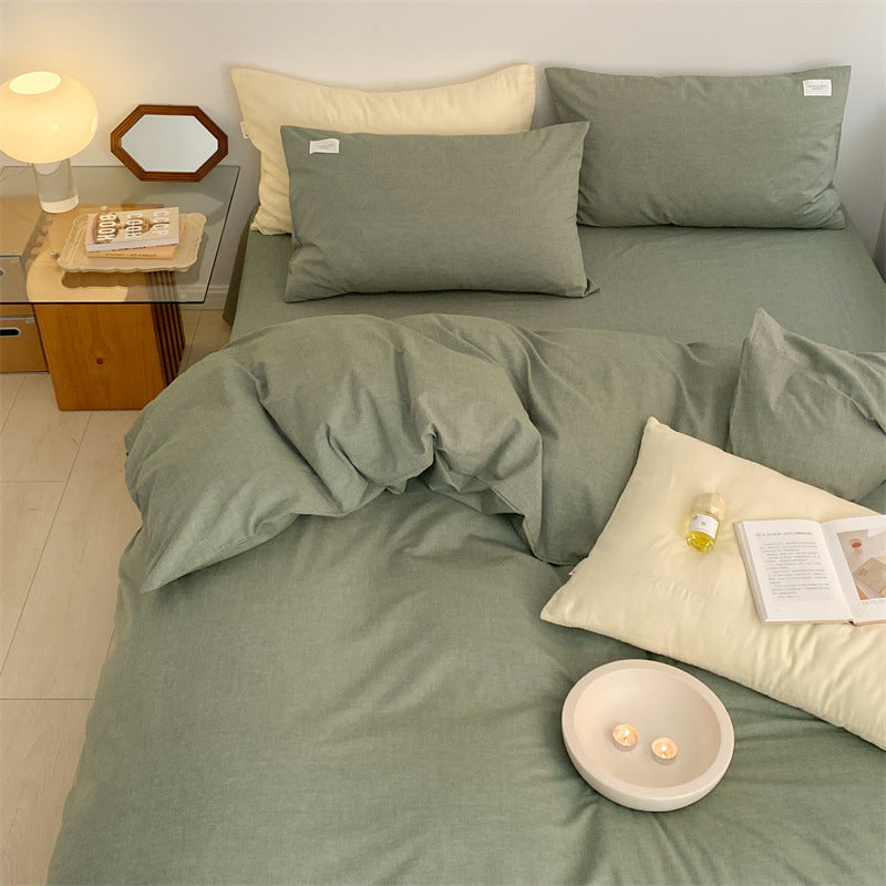HKM-728723 Simple Cotton Washed Pillowcases - Reactive Dyed, 48x74 cm, Set of 2