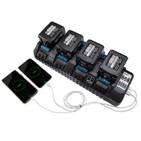 HKM-728787 Universal Fast Charger for 14.4V-18V Lithium-Ion Batteries - Charges 4 Batteries Simultaneously