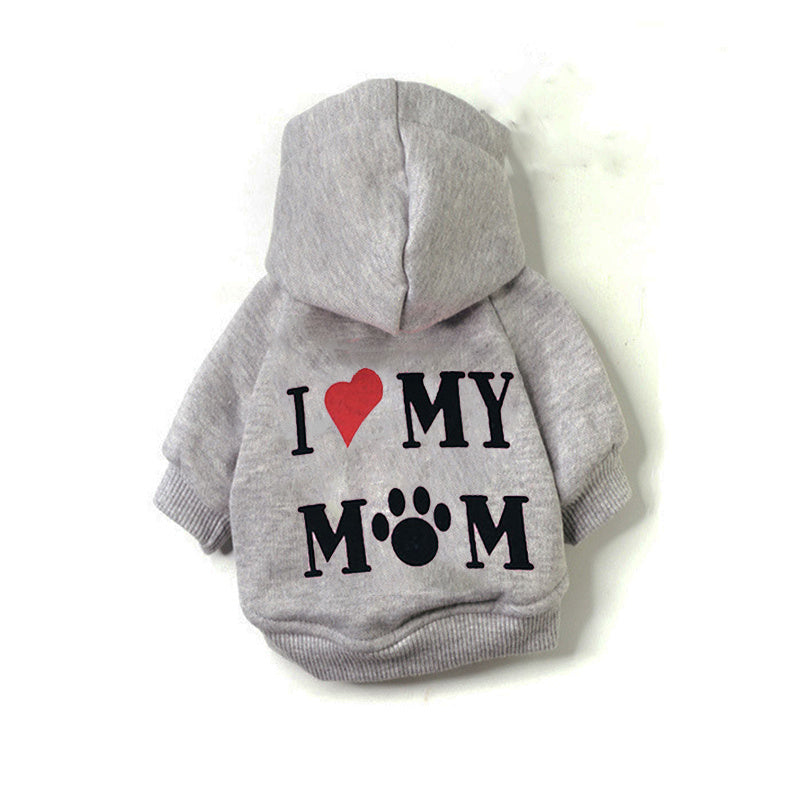 HKM-729171 Fleece-Lined Pet Sweater with Hood for Autumn and Winter, Ideal for Small Dogs and Puppies
