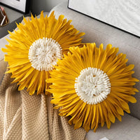 HKM-729427 Light Luxury Round Chrysanthemum Pillow Cover in Multiple Colors, Dutch Velvet with PP Cotton Filling, 45cm Diameter