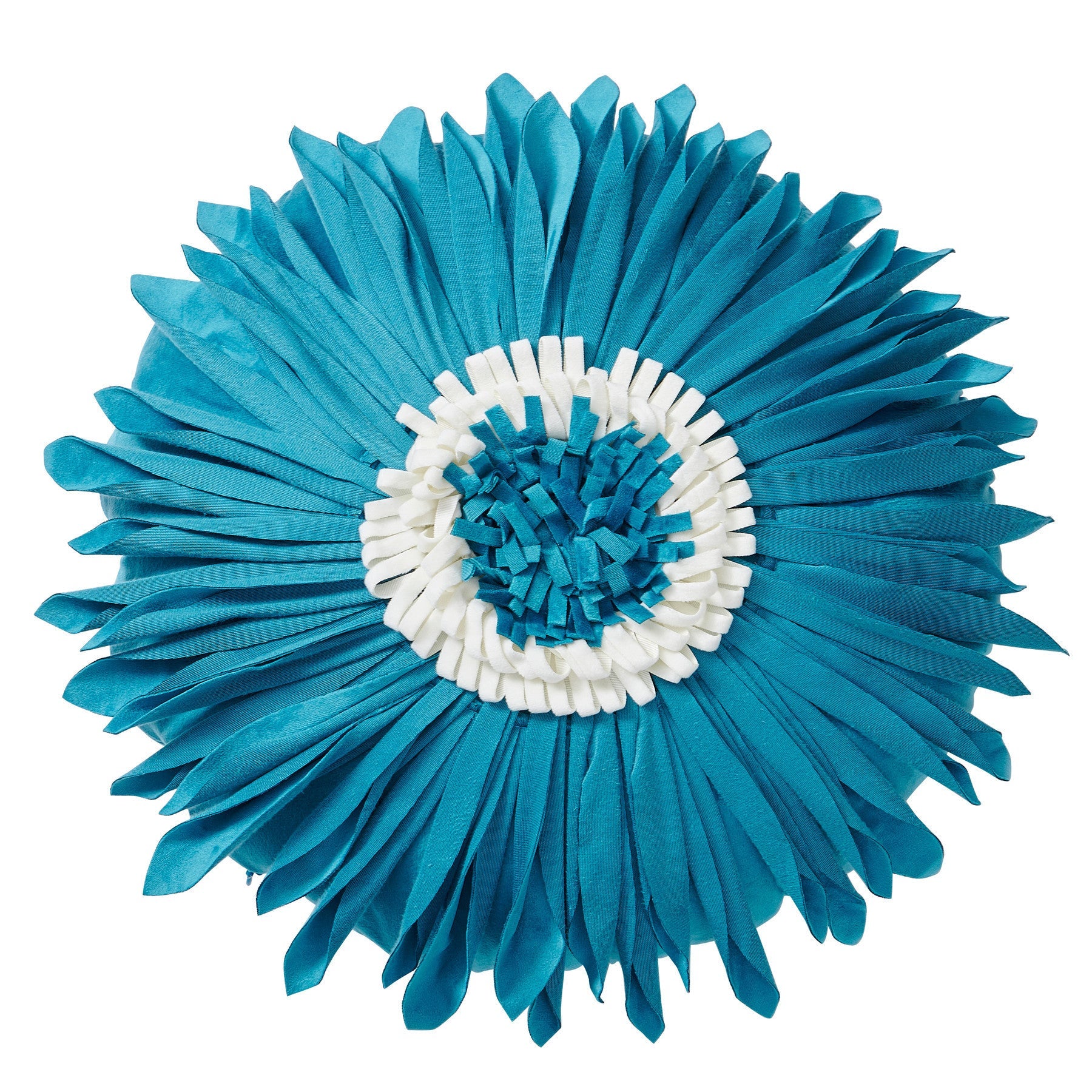 KTX-729427 Light Luxury Round Chrysanthemum Pillow Cover in Multiple Colors, Dutch Velvet with PP Cotton Filling, 45cm Diameter