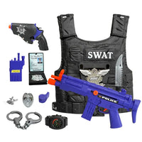 HKM-729427 Police Officer Costume Play Set for Kids - Role Playing Game Set with Accessories