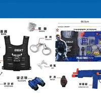 HKM-729427 Police Officer Costume Play Set for Kids - Role Playing Game Set with Accessories