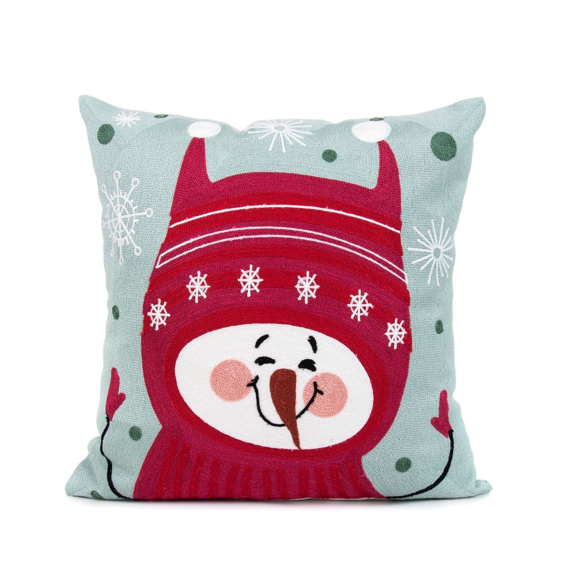 HKM-729555 Christmas Embroidery Pillow Case - 45x45cm Cotton Covers in Mixed Color Designs