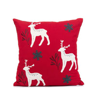 HKM-729555 Christmas Embroidery Pillow Case - 45x45cm Cotton Covers in Mixed Color Designs