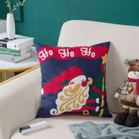 HKM-729555 Christmas Embroidery Pillow Case - 45x45cm Cotton Covers in Mixed Color Designs