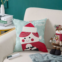 HKM-729555 Christmas Embroidery Pillow Case - 45x45cm Cotton Covers in Mixed Color Designs