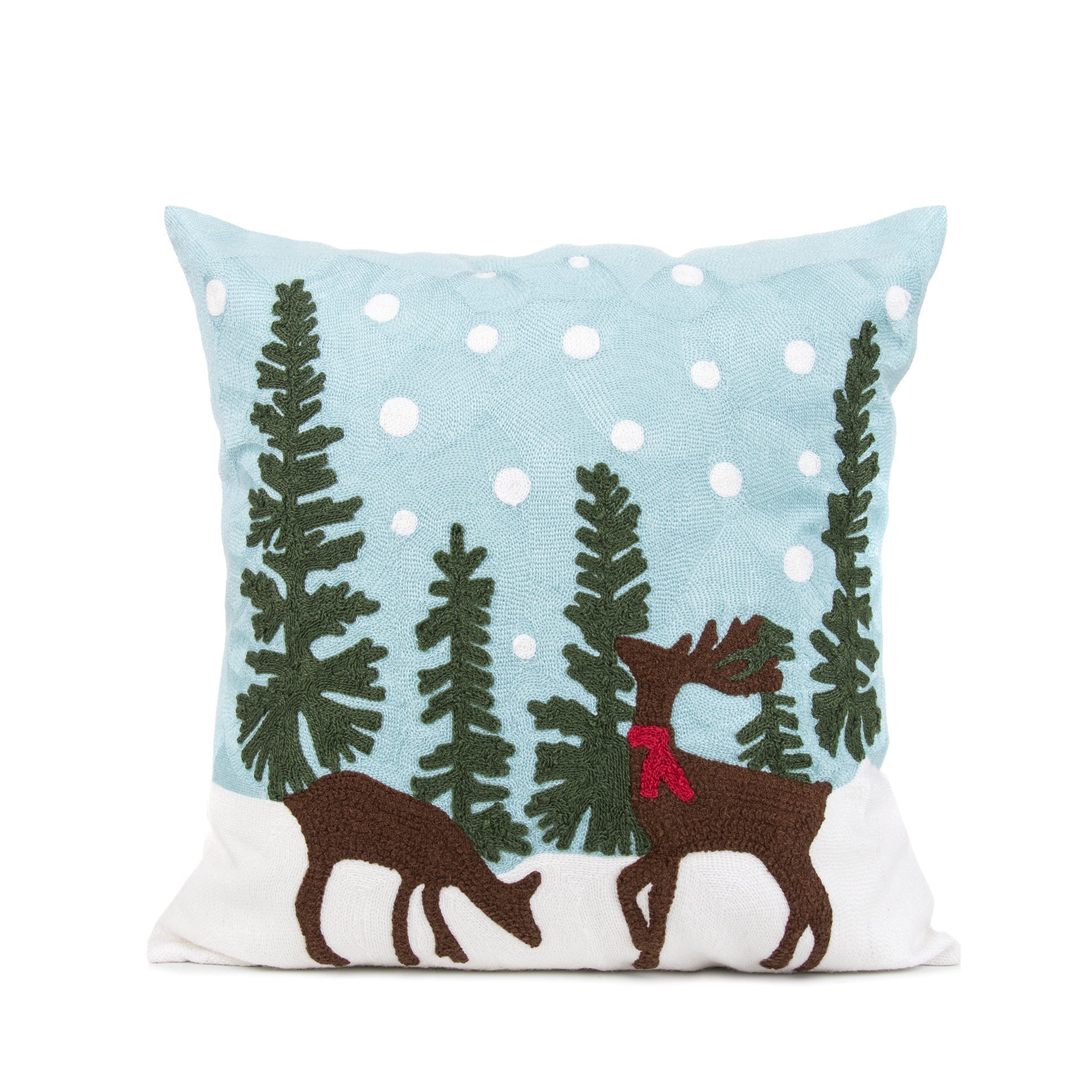 HKM-729555 Christmas Embroidery Pillow Case - 45x45cm Cotton Covers in Mixed Color Designs