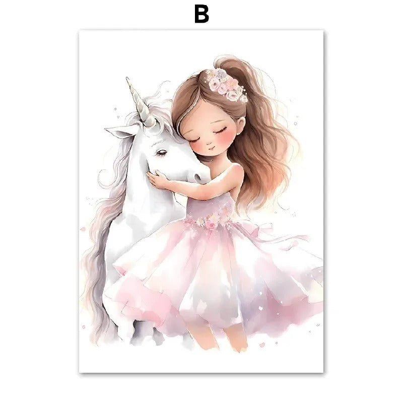 HKM-729683 Rainbow Castle Crown Canvas Art - Decorative Wall Painting Featuring Animals, Landscapes, and Abstract Designs (30x40cm, 40x50cm)