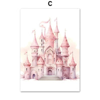 HKM-729683 Rainbow Castle Crown Canvas Art - Decorative Wall Painting Featuring Animals, Landscapes, and Abstract Designs (30x40cm, 40x50cm)