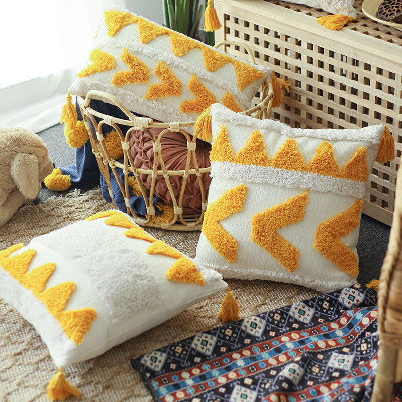 HKM-729875 Modern Minimalist Geometric Abstract Cotton Waist Pillowcase - Multi-Color Options