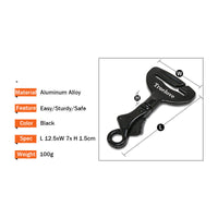 HKM-729939 Pet Car Safety Buckle - Sturdy Black Aluminum Holder for Secure Travel