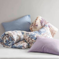 HKM-730067 Floral Comforter Set with Bed Sheets in Blue - Queen Size, Soft Microfiber and Hypoallergenic Filling