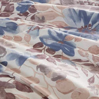 HKM-730067 Floral Comforter Set with Bed Sheets in Blue - Queen Size, Soft Microfiber and Hypoallergenic Filling