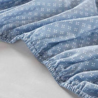 HKM-730067 Floral Comforter Set with Bed Sheets in Blue - Queen Size, Soft Microfiber and Hypoallergenic Filling