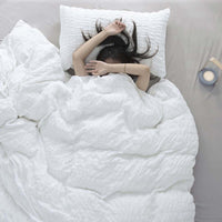HKM-730067 Washed Cotton Seersucker Bedding Set - 3 Piece King Size Quilt Cover with Pillowcases