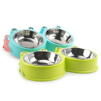 HKM-730259 Cartoon Stainless Steel Pet Bowl for Small to Medium Dogs and Cats - Blue, Pink, Green