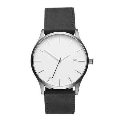 HKM-730259 Casual Men's Quartz Watch with Large Dial and Leather Strap