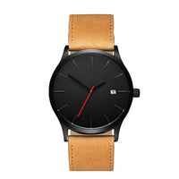 HKM-730259 Casual Men's Quartz Watch with Large Dial and Leather Strap