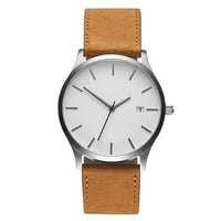 HKM-730259 Casual Men's Quartz Watch with Large Dial and Leather Strap