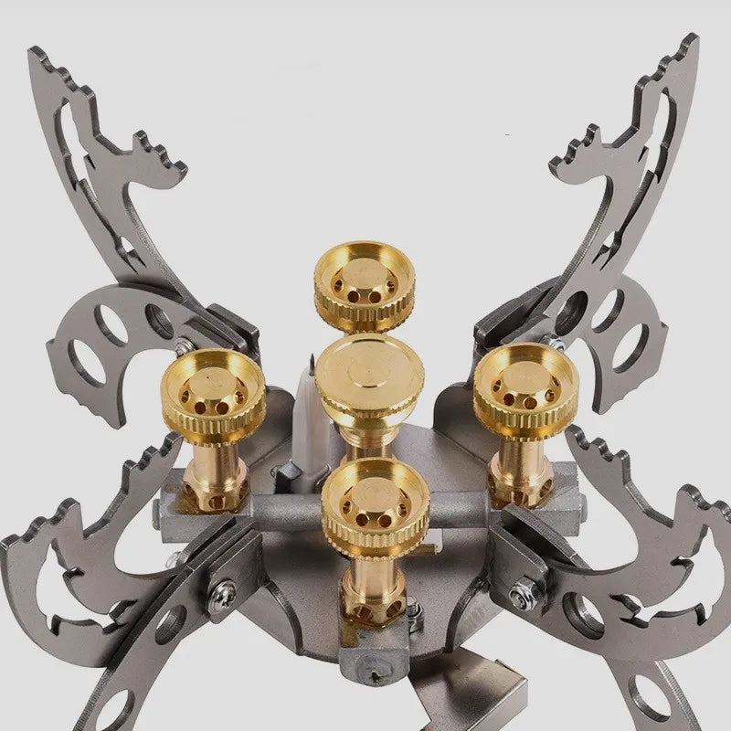 KTX-730259 Portable 5-Burner Folding Camping Stove for Butane and Liquefied Petroleum Gas