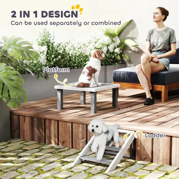 HKM-730259 Wooden Dog Training Place Board with Ladder for Indoor and Outdoor Agility Training