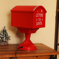 HKM-730323 Christmas Mini Mailbox Decoration with LED Light and Music, 27x20x40CM