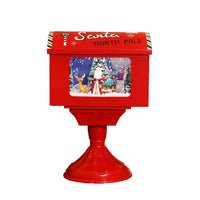 HKM-730323 Christmas Mini Mailbox Decoration with LED Light and Music, 27x20x40CM