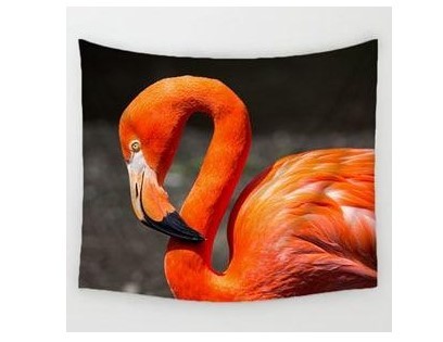 KTX-730451 Flamingo Cotton Linen Hanging Tapestry Wall Art - Various Sizes Available