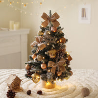 HKM-730515 Mini Christmas Tree Decoration Set - 45CM Flocking Plastic Ornaments for Window Display